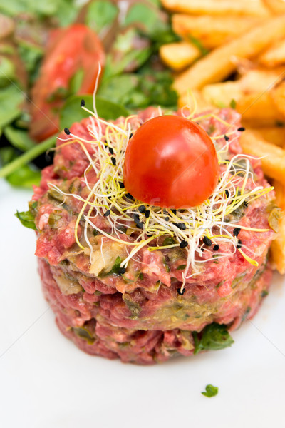 tasty tartare(Raw beef) Stock photo © ilolab