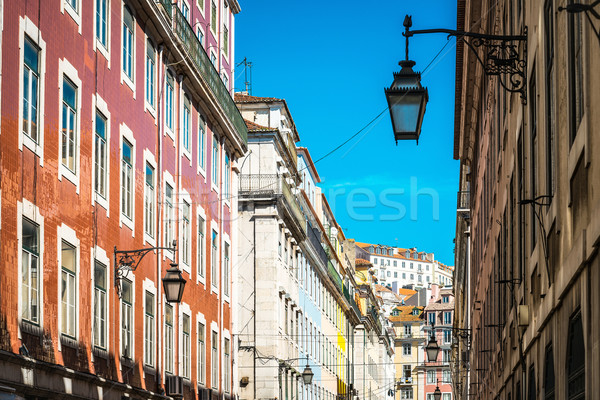 Mooie uitzicht op straat historisch bouwkundig Lissabon Portugal Stockfoto © ilolab