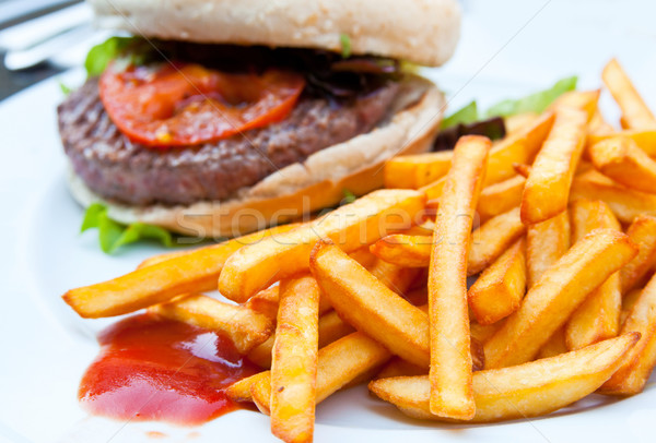 Queijo burger americano fresco salada restaurante Foto stock © ilolab