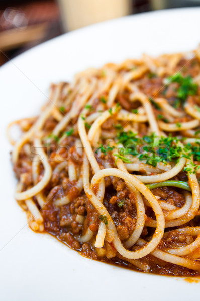 Stock photo: Italian meat sauce noodles