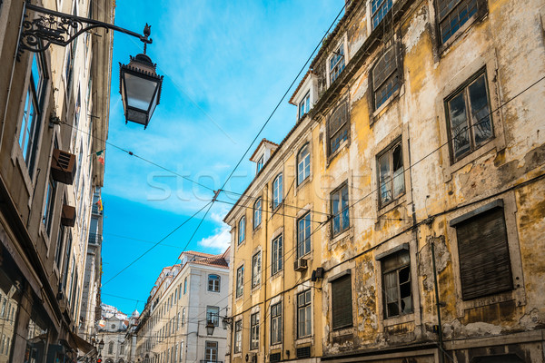 Gyönyörű utcakép történelmi építészeti Lisszabon Portugália Stock fotó © ilolab
