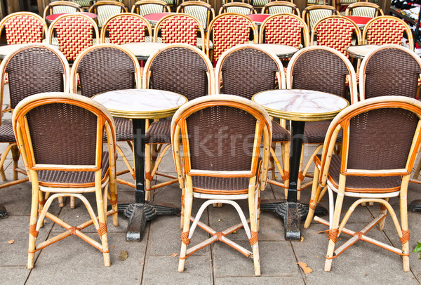 Uitzicht op straat cafe terras lege partij restaurant Stockfoto © ilolab