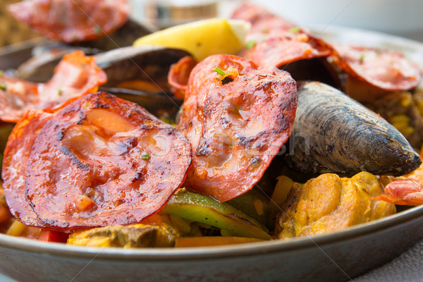 traditionnal spanish food paella Stock photo © ilolab