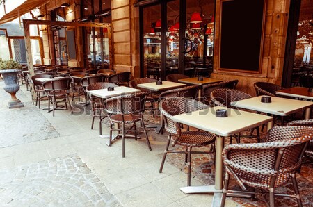 Stockfoto: Lege · koffie · terras · restaurant · tabel · hotel