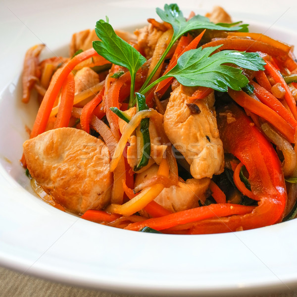wok-fried noodle asian food Stock photo © ilolab