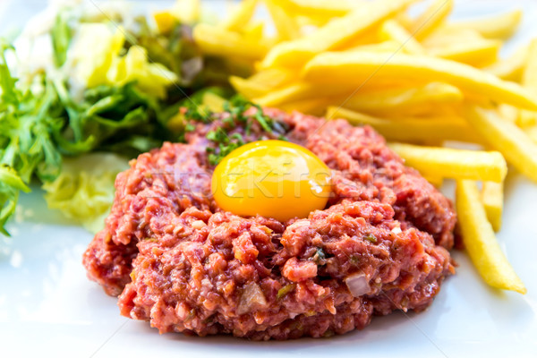 tasty Steak tartare (Raw beef) Stock photo © ilolab