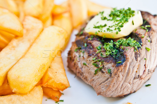 Delicious juicy steak beef meat Stock photo © ilolab
