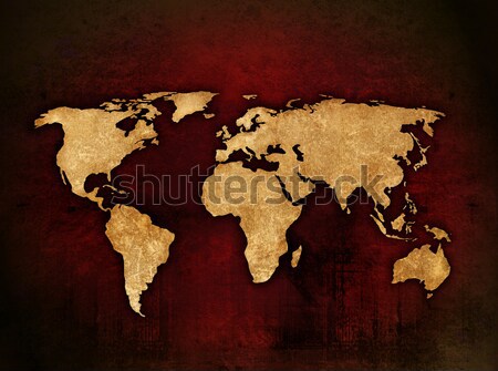 Stock photo: world map vintage artwork