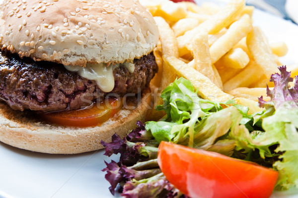 Queso Burger americano frescos ensalada alimentos Foto stock © ilolab