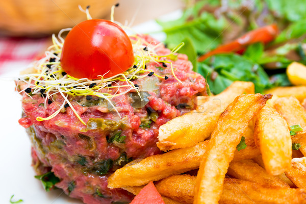 tasty tartare(Raw beef) Stock photo © ilolab