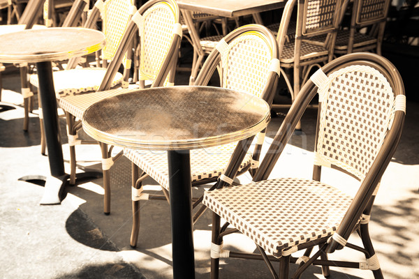 Utcakép kávé terasz asztal hotel kávézó Stock fotó © ilolab