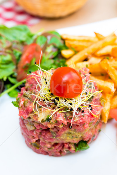 tasty tartare(Raw beef) Stock photo © ilolab