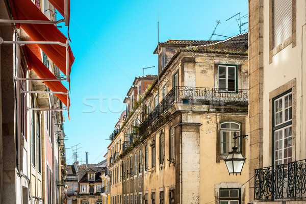 Beautiful street view of historic architectural in Lisbon, Portu Stock photo © ilolab