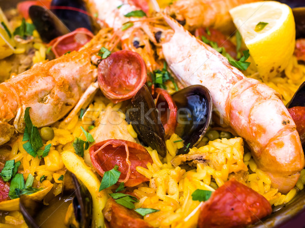 traditionnal spanish food paella Stock photo © ilolab