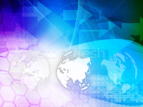 Stock photo: Asia map technology style artwork for your design