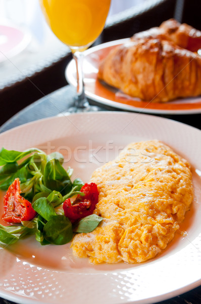 Zdjęcia stock: Szynka · pomidorów · zielone · Sałatka · jaj · śniadanie
