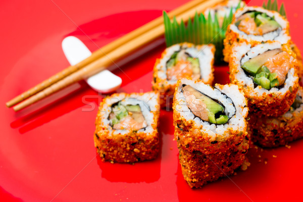 新鮮な 寿司 伝統的な 日本食 表 魚 ストックフォト © ilolab