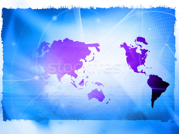 Stock photo: world map technology style