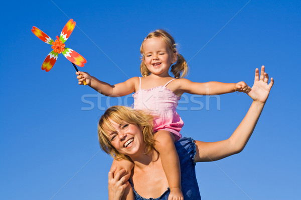 Foto stock: Meninas · verão · diversão · mulher · little · girl