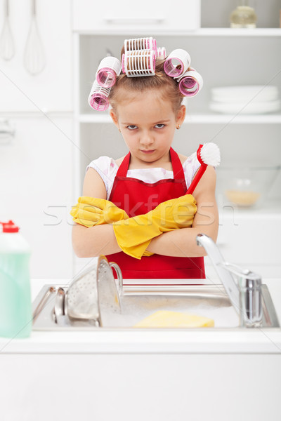 Zdjęcia stock: Dziewczynka · kuchnia · dziewczyna · dziecko