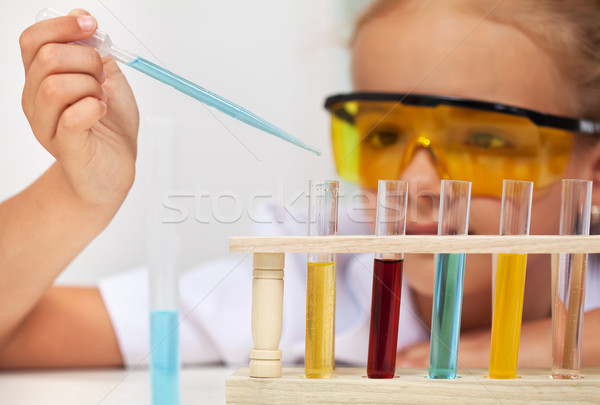 Young student in elementary school science class Stock photo © ilona75