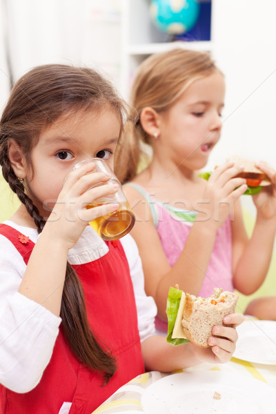 Young girls having a healthy snack Stock photo © ilona75