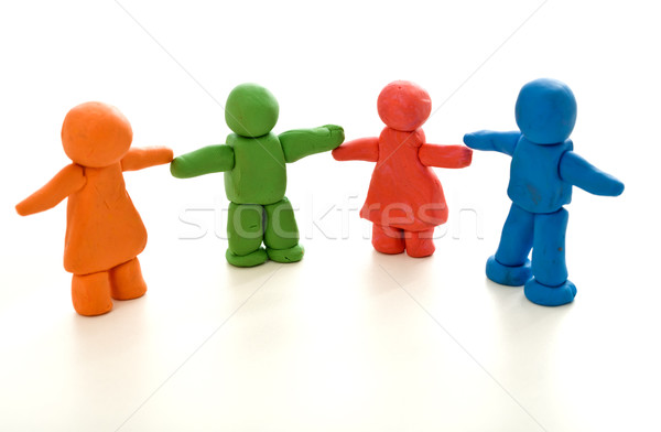 Colorful clay people - unity in diversity concept Stock photo © ilona75