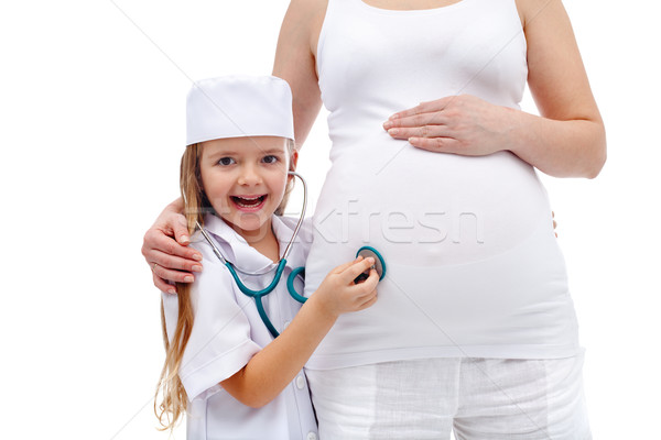 Pregnant woman expecting the baby with her child Stock photo © ilona75