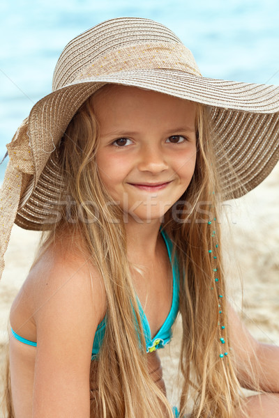 Little girl on the beach portrait Stock photo © ilona75