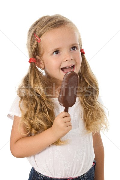 Happy little girl with ice cream Stock photo © ilona75