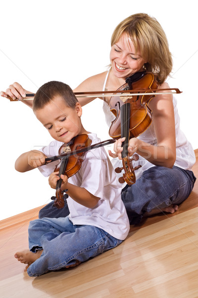 ストックフォト: 最初 · 時間 · バイオリン · 少年