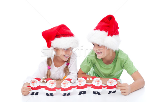 Espiègle Noël enfants attente Photo stock © ilona75