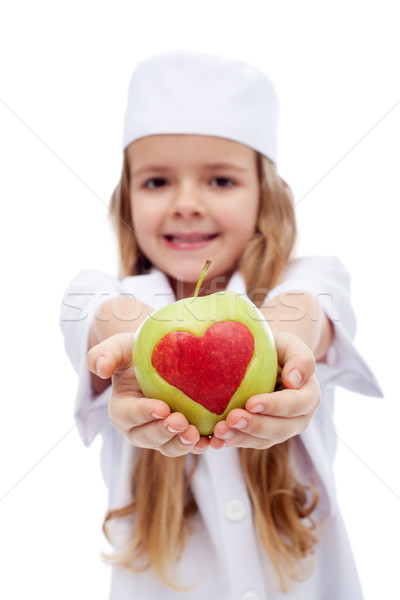 Comer frutas médicos vida saudável little girl Foto stock © ilona75