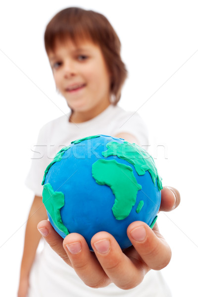 Foto stock: Mundo · mi · mano · tierra