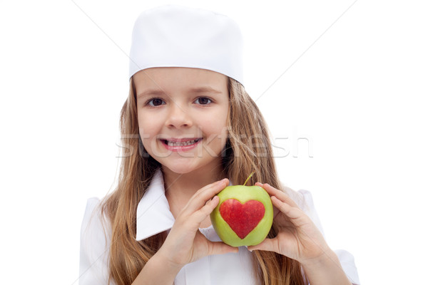 Foto stock: Saudável · nutrição · comer · maçã · dia · mãos
