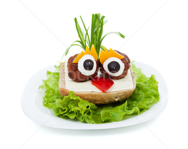 Oignon Creative sandwich drôle alimentaire enfants Photo stock © ilona75
