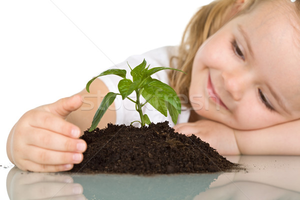 Stock photo: Little girl wondering