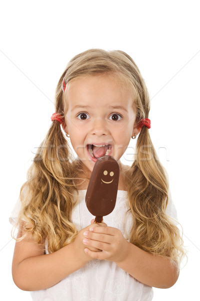 Extremely happy girl with icecream Stock photo © ilona75
