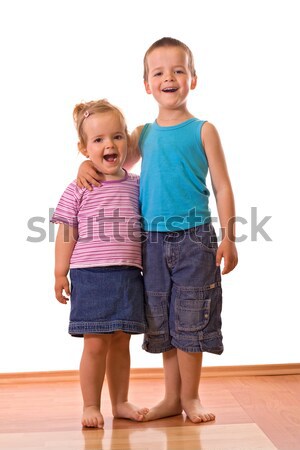 Happy siblings posing for the camera Stock photo © ilona75