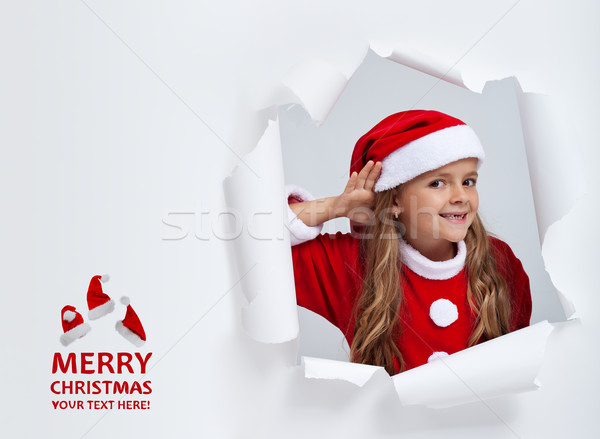 Santa hears your christmas wishes Stock photo © ilona75