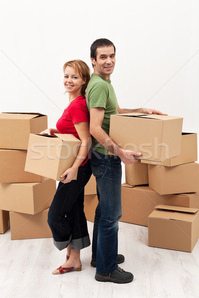 Couple moving in to a new home Stock photo © ilona75