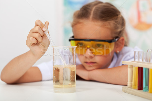 Little girl in chemistry class Stock photo © ilona75