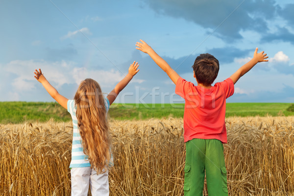 Inspirál frissesség gyerekek lélegzet merő friss Stock fotó © ilona75