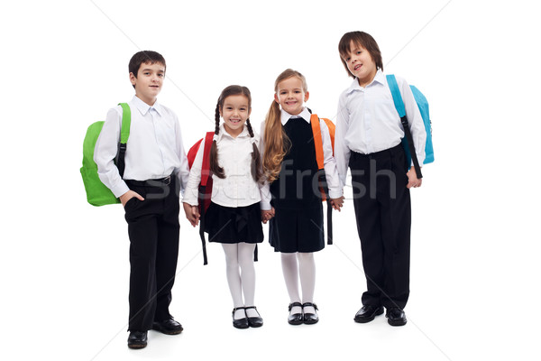 Groupe enfants mains tenant coloré fille [[stock_photo]] © ilona75