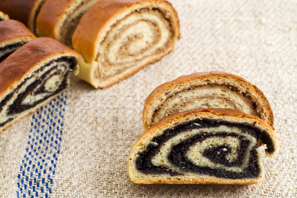 Beigli - hungarian poppy seed and walnut rolls Stock photo © ilona75