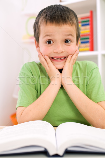 Little boy forgot reading - back to school concept Stock photo © ilona75