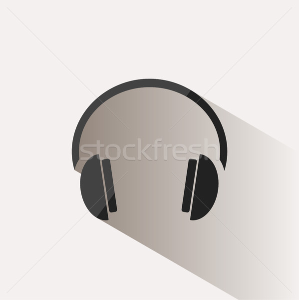 Headphones icon on a beige background with shade Stock photo © Imaagio