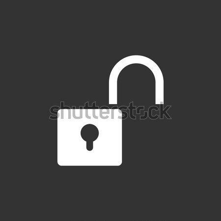 Lock and unlock icon on black and white background Stock photo © Imaagio