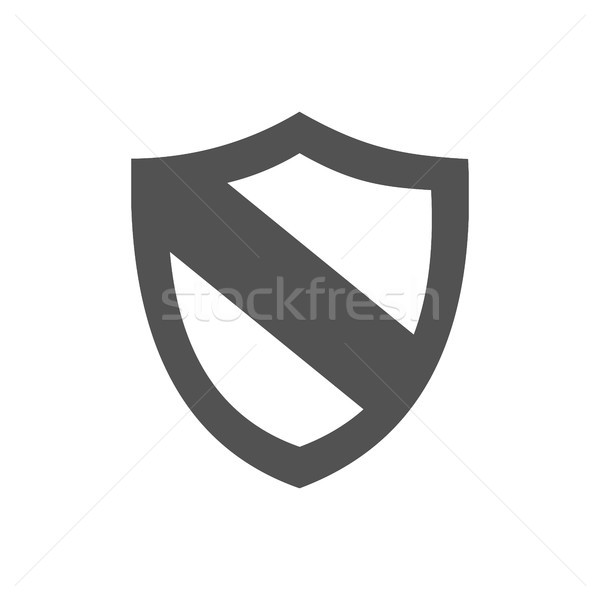 [[stock_photo]]: Protection · bouclier · icône · blanche · design · fond