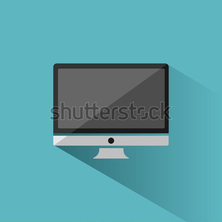 Computer icon with reflex on white background Stock photo © Imaagio